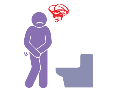 Weak or interrupted urine flow